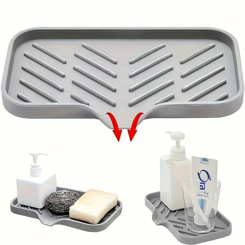Silicone Soap Tray - Bathroom and Kitchen Sink Holder