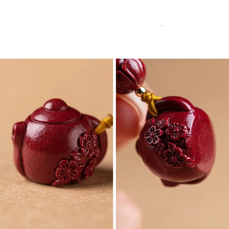 Fashionable Simple Purple Gold Sand Handle Pot-shaped Keychain