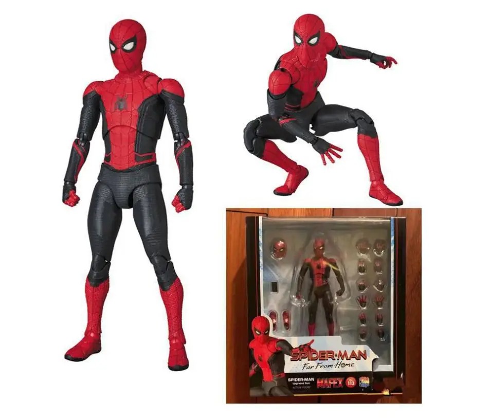 Mafex 113 Marvel Spider-Man BJD Figure - 15cm Spider-Man Far From Home