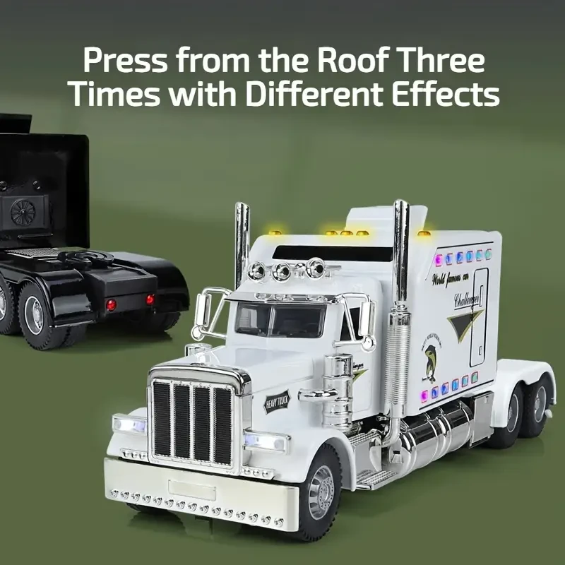 1pc 1/24 Diecast Truck Metal Model Car Toys with Light and Sound