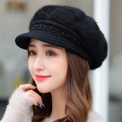 Winter Women's Fashion Velvet Padded Thermal Knitting Beret