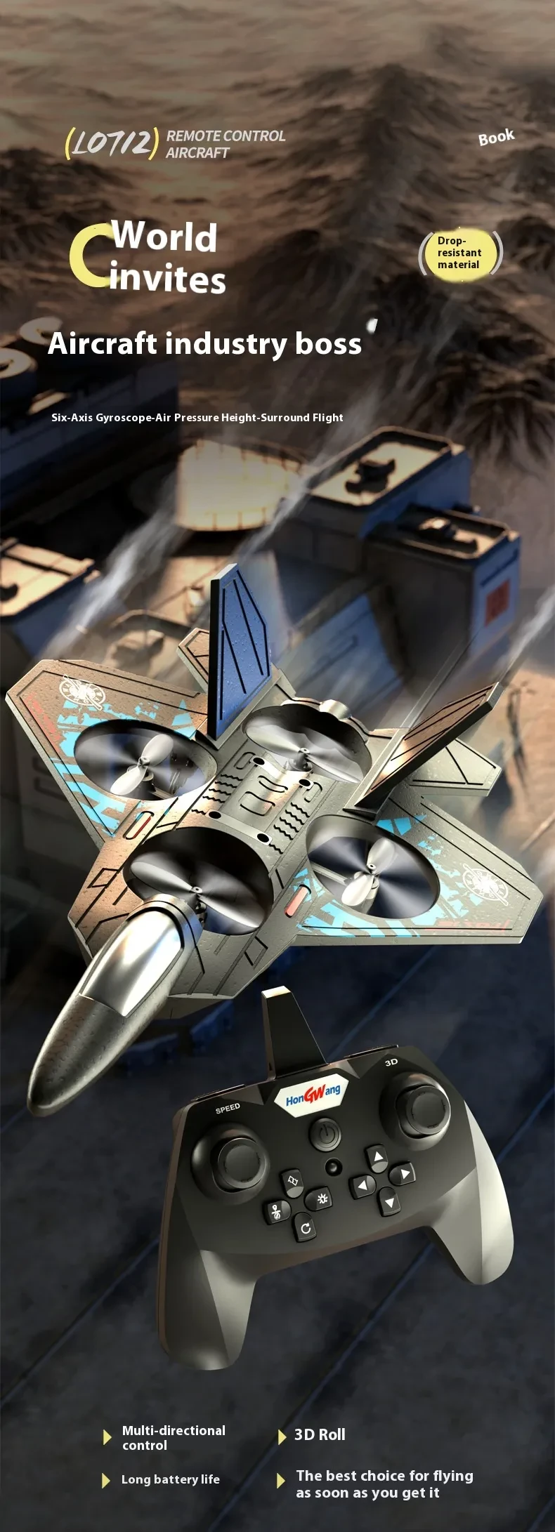 Remote Control Fixed Height Foam Glider Children's Aircraft Toy