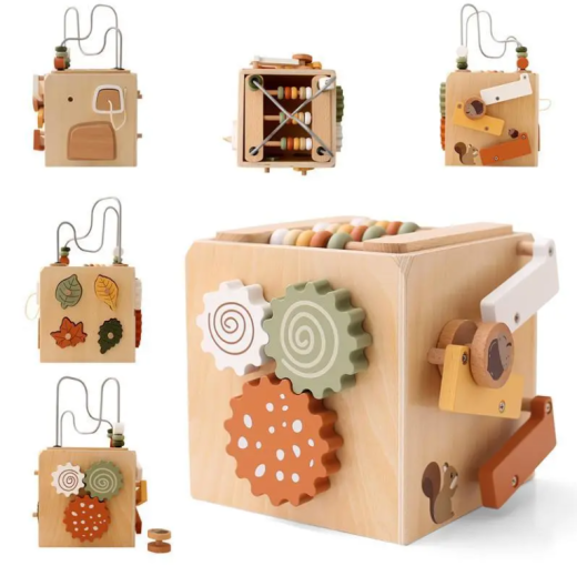 Wooden Five In One Bead Wrapped Multifunctional Treasure Chest