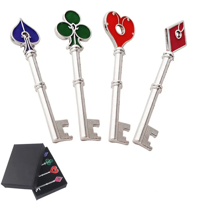 Playing Card Key Shape Keychain Gift Box Set
