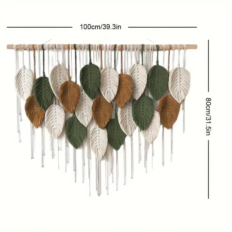 Bohemian Hand-Woven Leaf Wall Hanging Tapestry