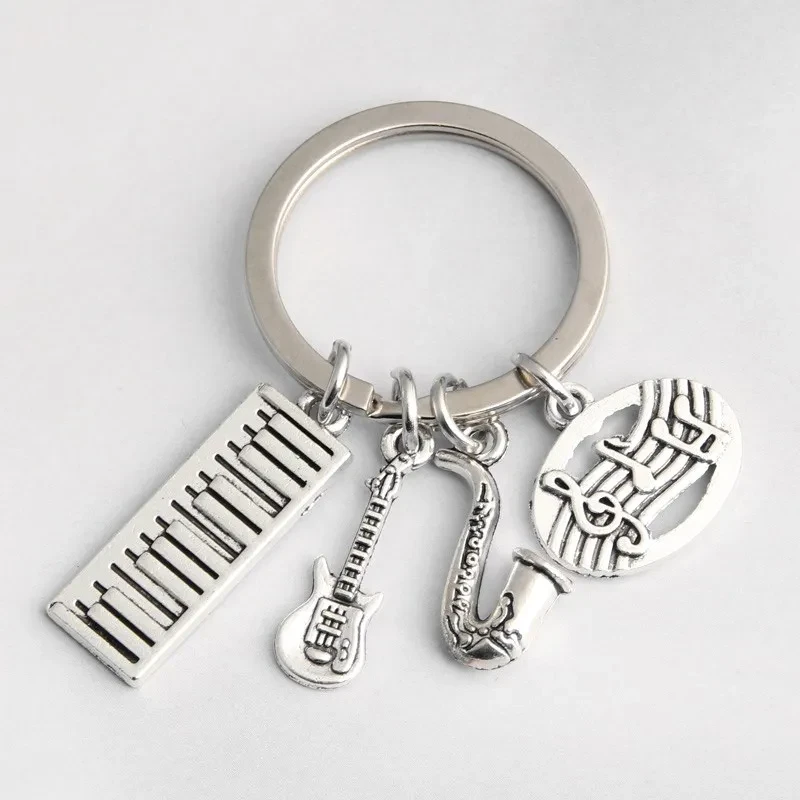 Musical Notes Electronic Organ Guitar Keychain