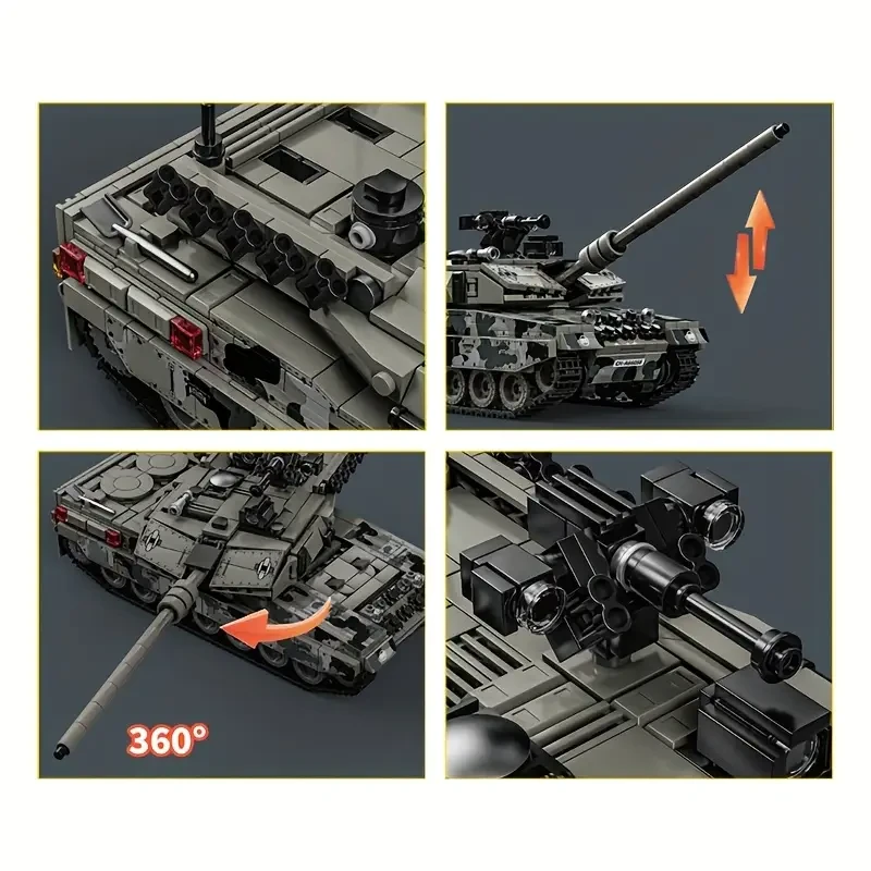 Military tank toy assembly building blocks