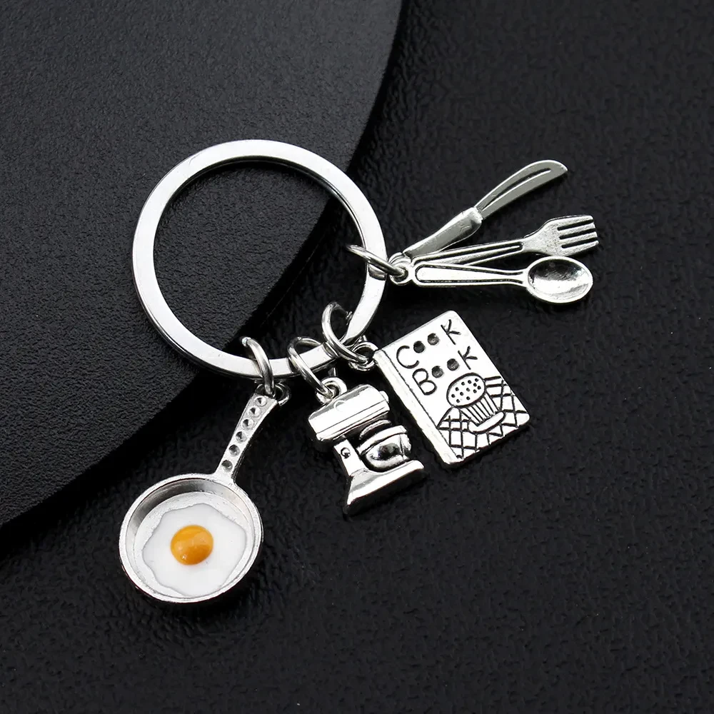 Creative Pan Fried Egg Model Keychain