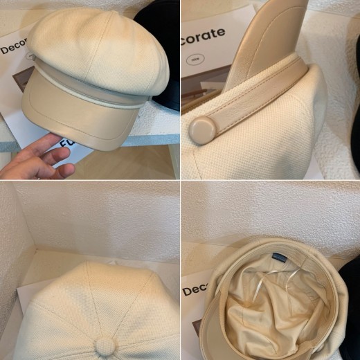 Autumn And Winter Women's Woolen Octagonal Cap Beret