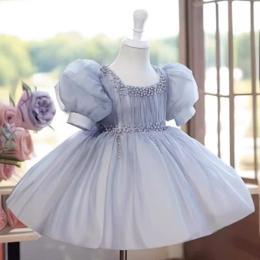 French Puff Sleeve Puffy Gauze Princess Dress