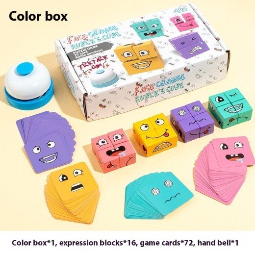 Children's Face Changing Rubik's Cube Building Block Puzzle Toy