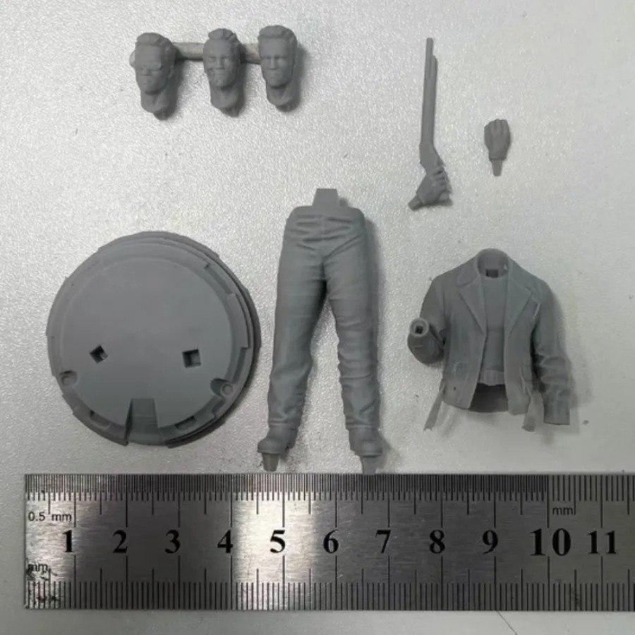 Cool Tough Guy with Three Heads 1/24 Scale 75mm Resin Figure