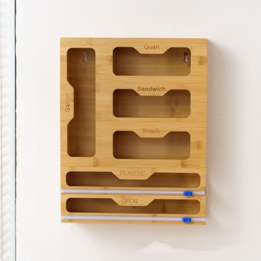 Solid Wood Plastic Wrap Cutter Kitchen Wall-mounted