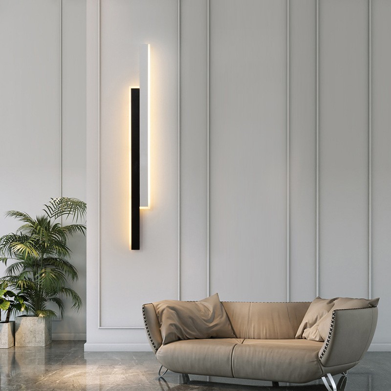 Simple Grid-free Pole Gate Bedside Strip Wall Lamp Modern LED Wall Light for Home and Office Decoration