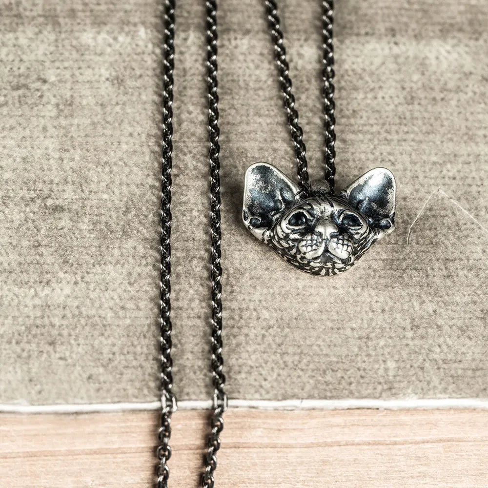 S925 Sterling Silver Vintage Kitty Pendant