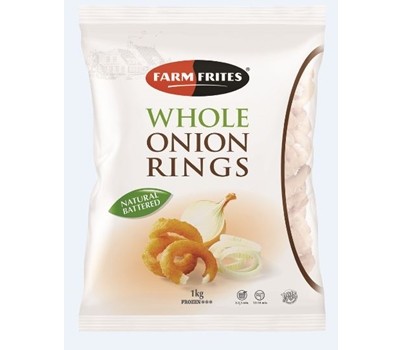ONION RINGS NATURAL BATTERED 1KG (FARM FRITES 542.001) [FZN]