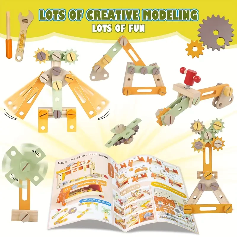 Wooden Building Toy Set