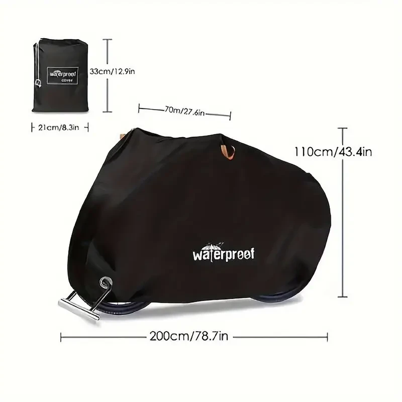 Motorcycle Covers, Heavy Duty 210D Waterproof UV Protective Tear Proof Motorbike Cover With Safety Cloth Lock Holes Design