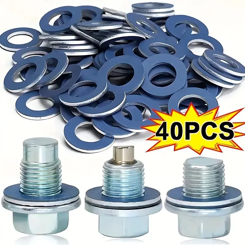 40pcs Oil Drain Sump Plug Washers Gasket Hole for Toyota OE#90430-12031