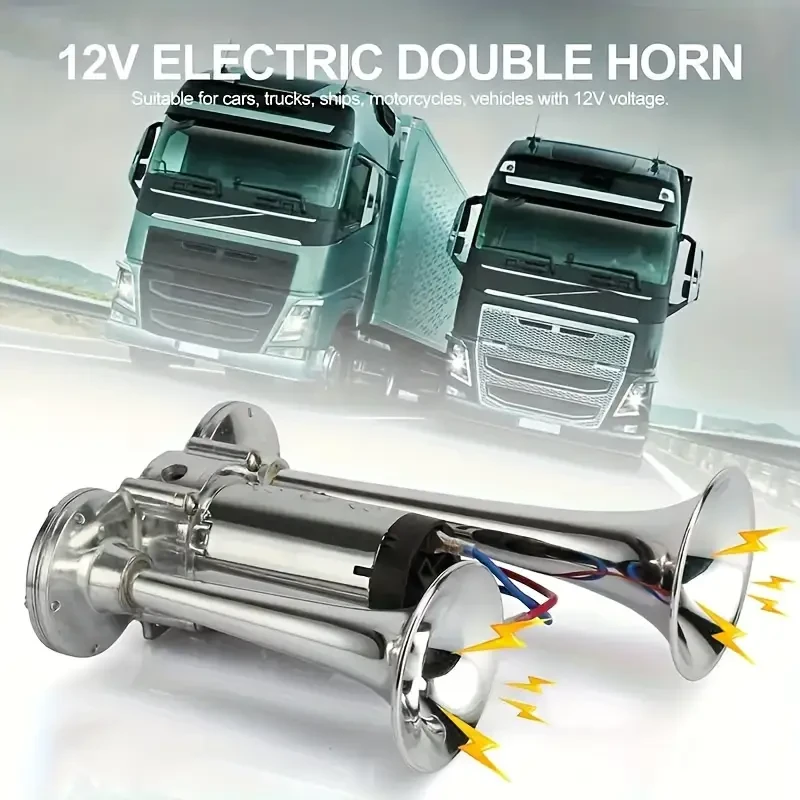 Extremely Loud Dual Horn Air Horn System Designed for 12V Vehicles
