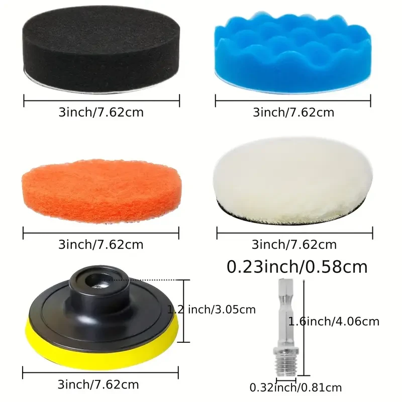 38pcs 7.62cm Buffing Polishing Pads