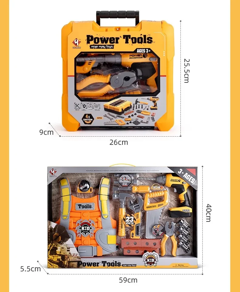 Children's Toolbox Toy Suit Play House Electric Drill Role