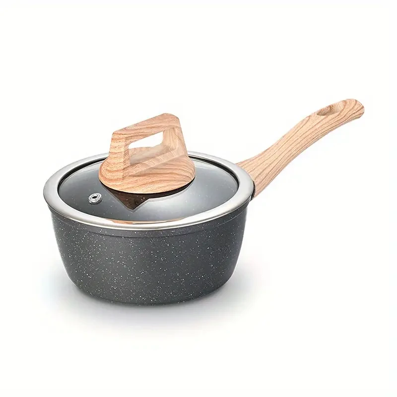 17-Piece Nonstick Cookware Set - Aluminum Kitchen Pots and Pans with Granite Coating, Frying Pans, Sauce Pans, Steamer, and Silicone Utensils