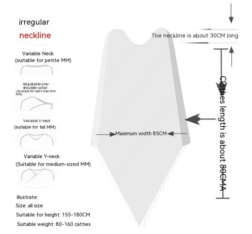 Acrylic Fringed Sweater High Collar Warm Sleeve Pullover Cloak