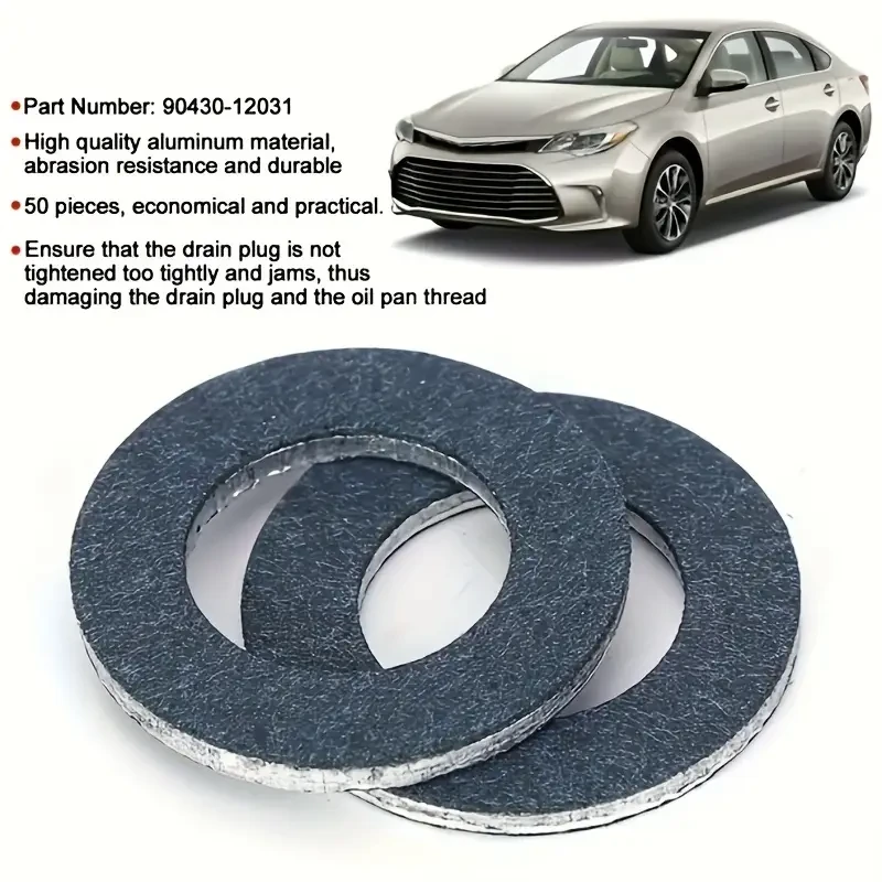 Toyota Oil Drain Plug Washer 50-Pack OEM 90430-12031 Engine Oil Drain Plug Crush Washer Gaskets