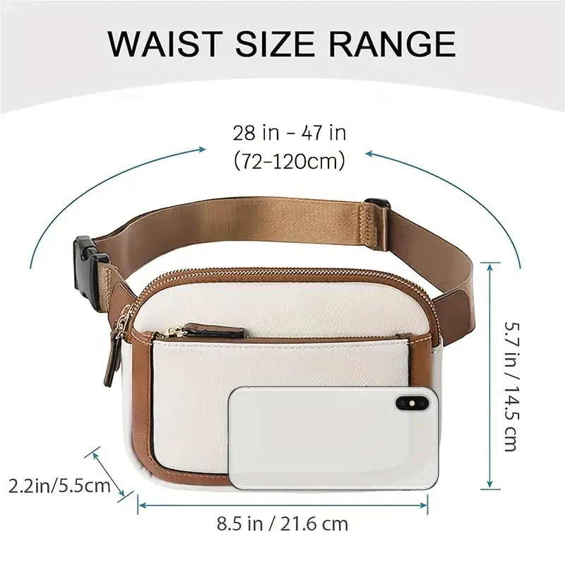Stylish PU Leather Crossbody Waist Bag - Durable & Ultra-Lightweight with Quick-Adjust Strap for Outdoor Sports, Fitness, Hiking, Running, and Travel