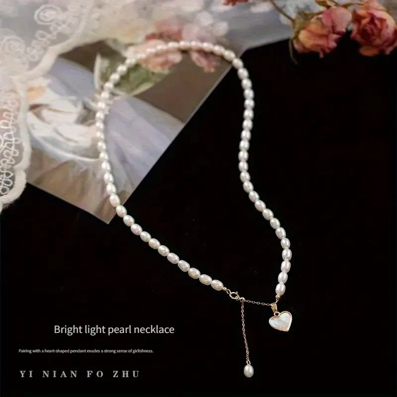Luxury Shell Pearl Necklace Natural Irregular Beads in Exquisite French Light Luxury Design | Elegant Womens Necklace