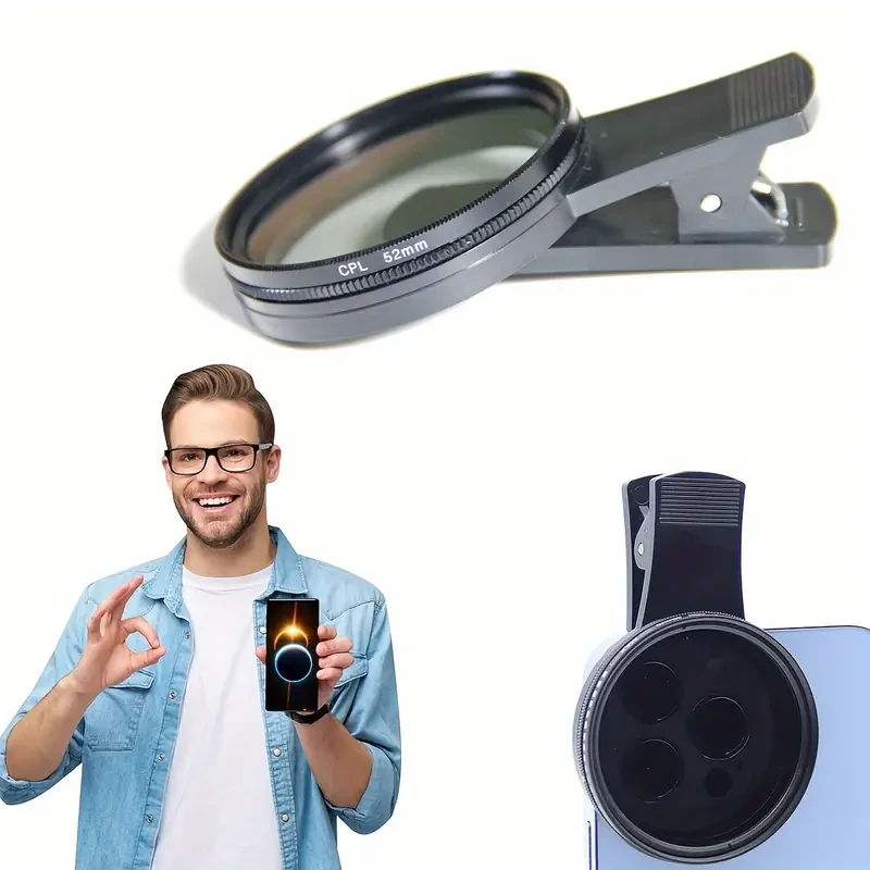 Easy-Clip 52mm CPL Polarizer for Smartphone Camera