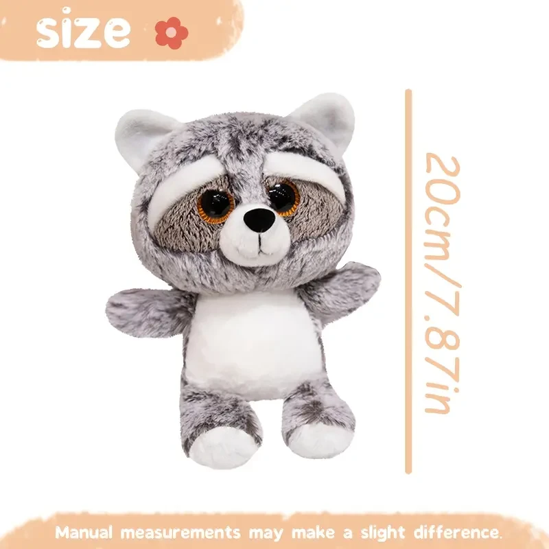 20cm/7.87in Large-eyed Raccoon Plush Toy