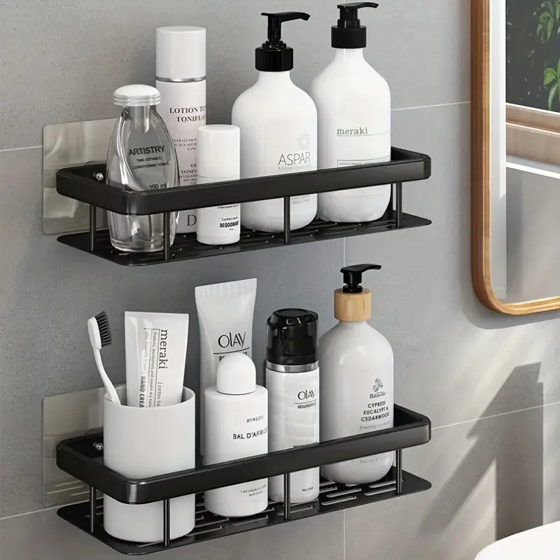 Easy-Install Aluminum Wall Shelf - No-Drill Bathroom, Kitchen & Toilet Shelf