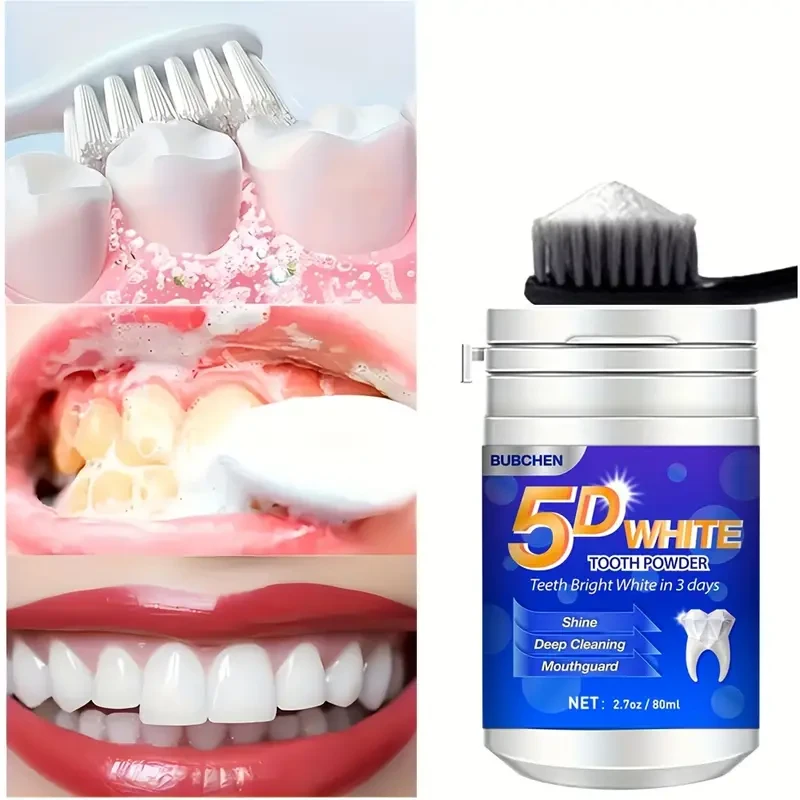 5D White Tooth Powder - Deep Cleaning and Fresh Breath Powder for Oral Health & Hygiene
