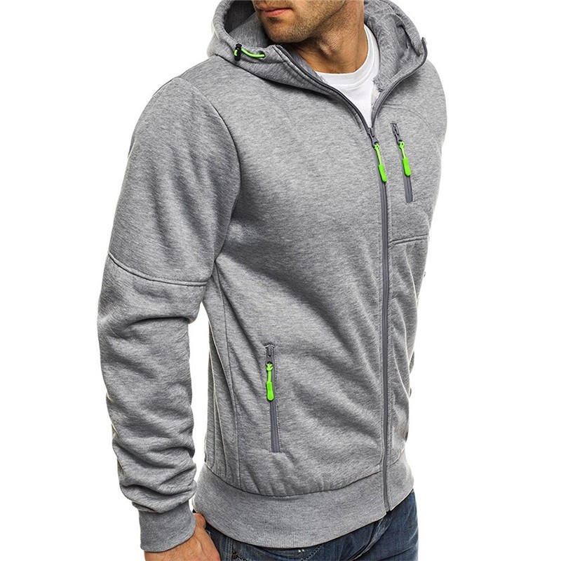 Men's Zipper Cardigan Hooded Sweatshirt Jacket
