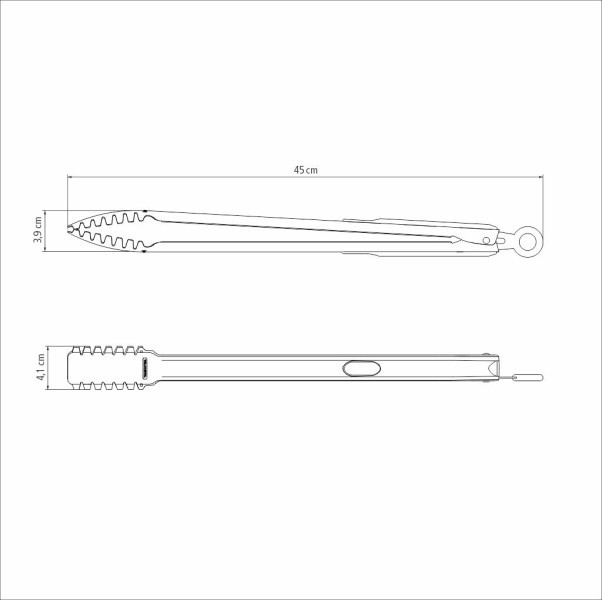 Churrasco Black Barbecue Meat Tong 45cm - Tramontina