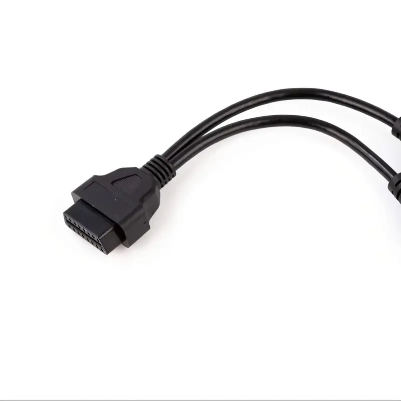 9-Pin OBD to Type 2 Green Split Y Cable for Diesel Truck Diagnostics