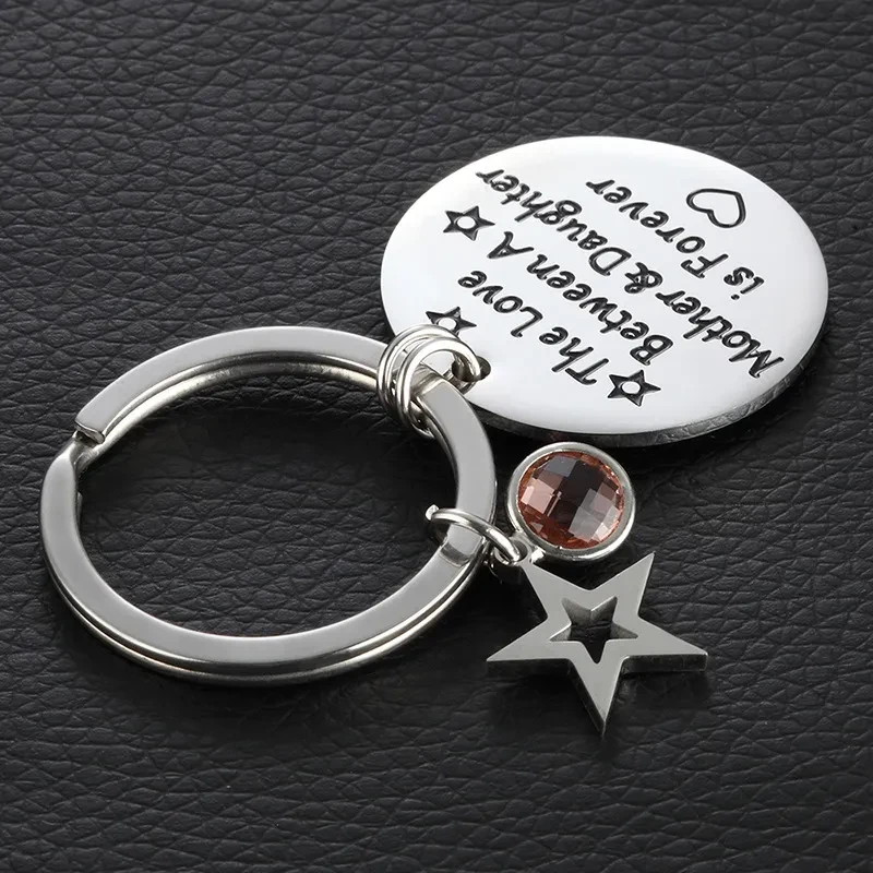 Stainless Steel And Titanium Steel Keychain Fashion Diamond Small Hanging