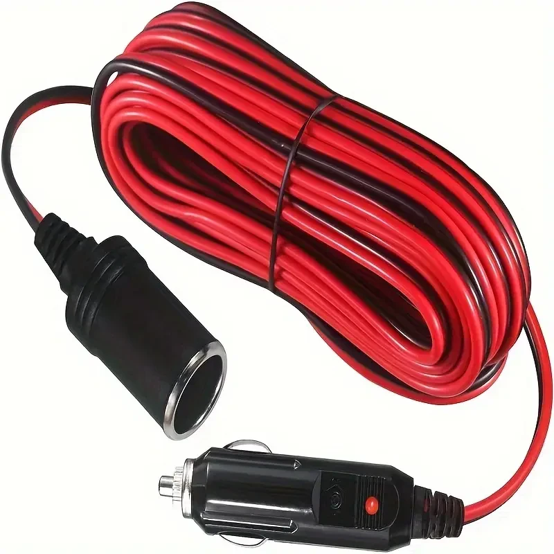 3Meters Car Plug Extension Cord 12V/24V Battery Charging Cable With Male Plug To Female Socket Adapter 16AWG Heavy