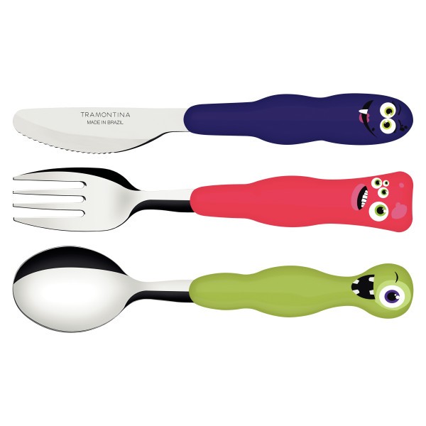 Children's Monster Cutlery 3 Piece Set - Tramontina