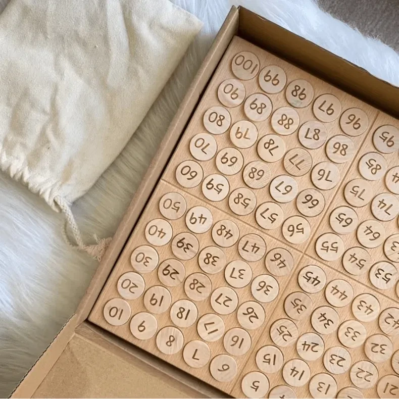 Montessori Teaching Aids Mathematics Enlightenment English Hundred Board