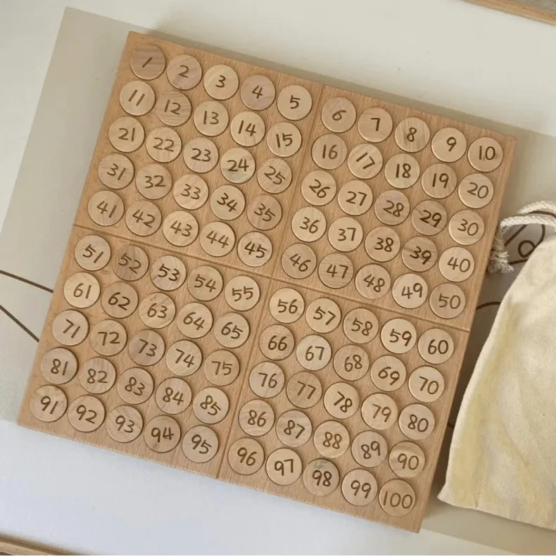 Montessori Teaching Aids Mathematics Enlightenment English Hundred Board