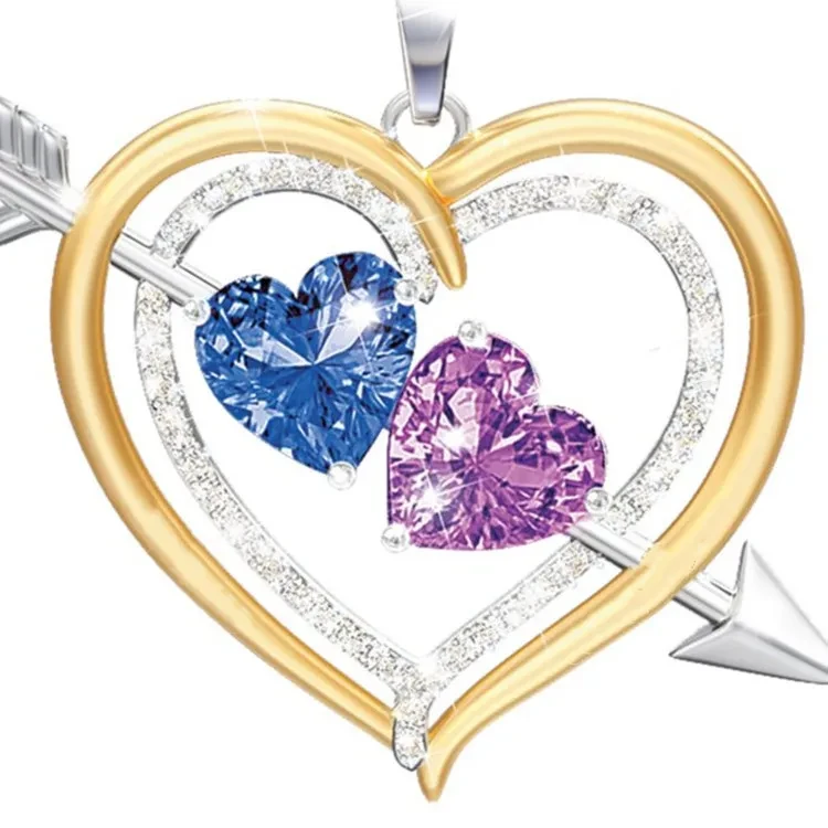 Love Heart Shaped Two-tone Pendant