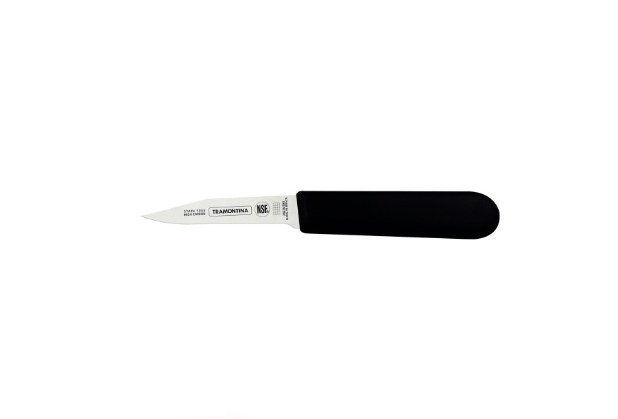 Professional Master Black Paring Knife Tappered 3", 8cm  - Tramontina