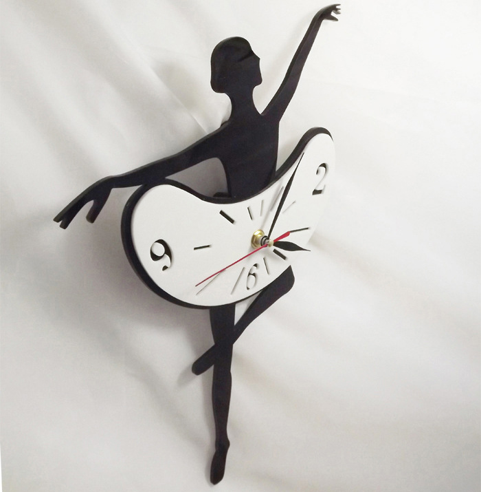 Mute Wall Clock Ballerina Girl Clock High-End Living Room Wall Clock Decoration