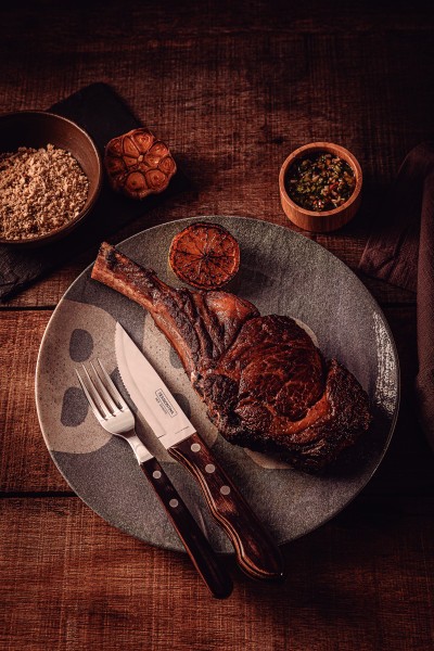 Churrasco Steak Knife Jumbo Point Brown 4 Piece Set 12cm  - Tramontina