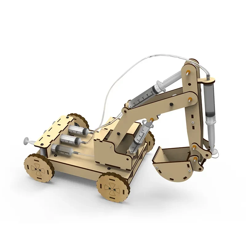 Wooden inserting excavator educational toy