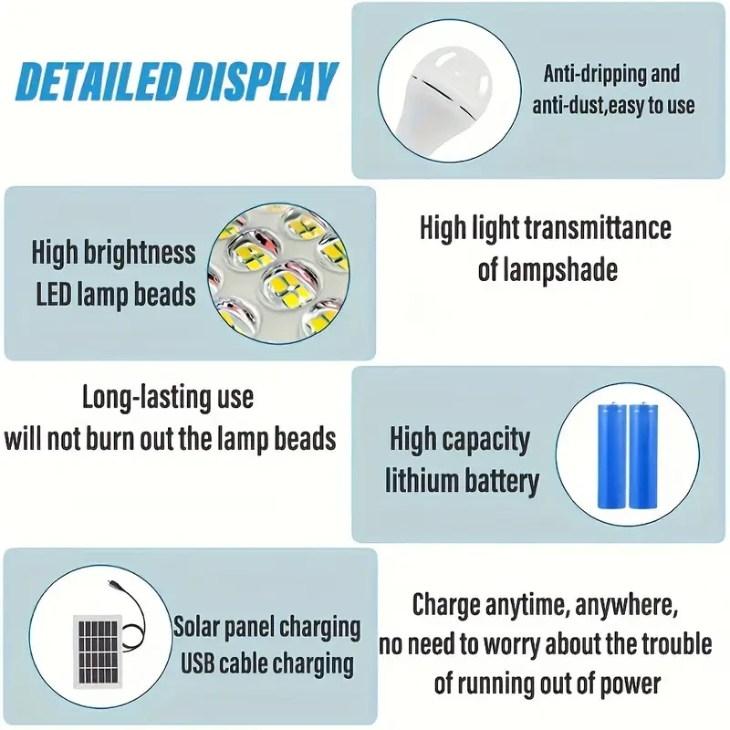 4pcs GoldenCentury Solar LED Bulbs