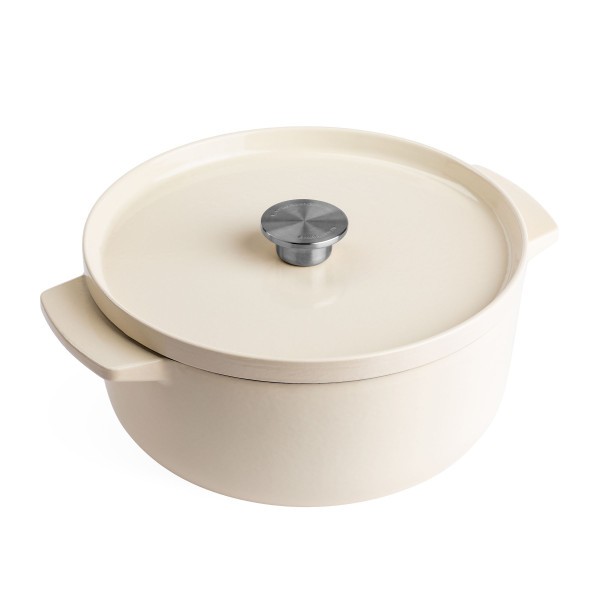 Almond Cream Covered Round Casserole 26cm/5.2L - KitchenAid